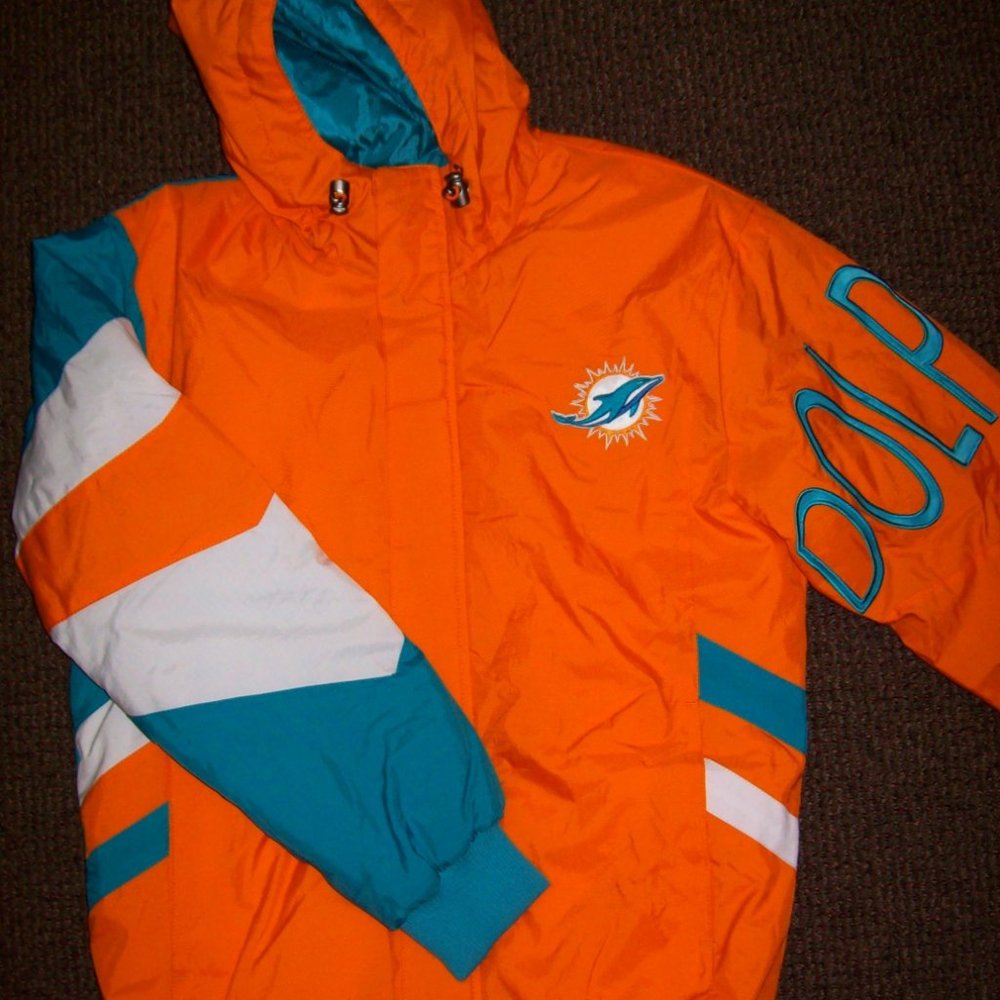 MIAMI DOLPHINS Starter KNOCKOUT Hooded Jacket MEDIUM, LARGE_9
